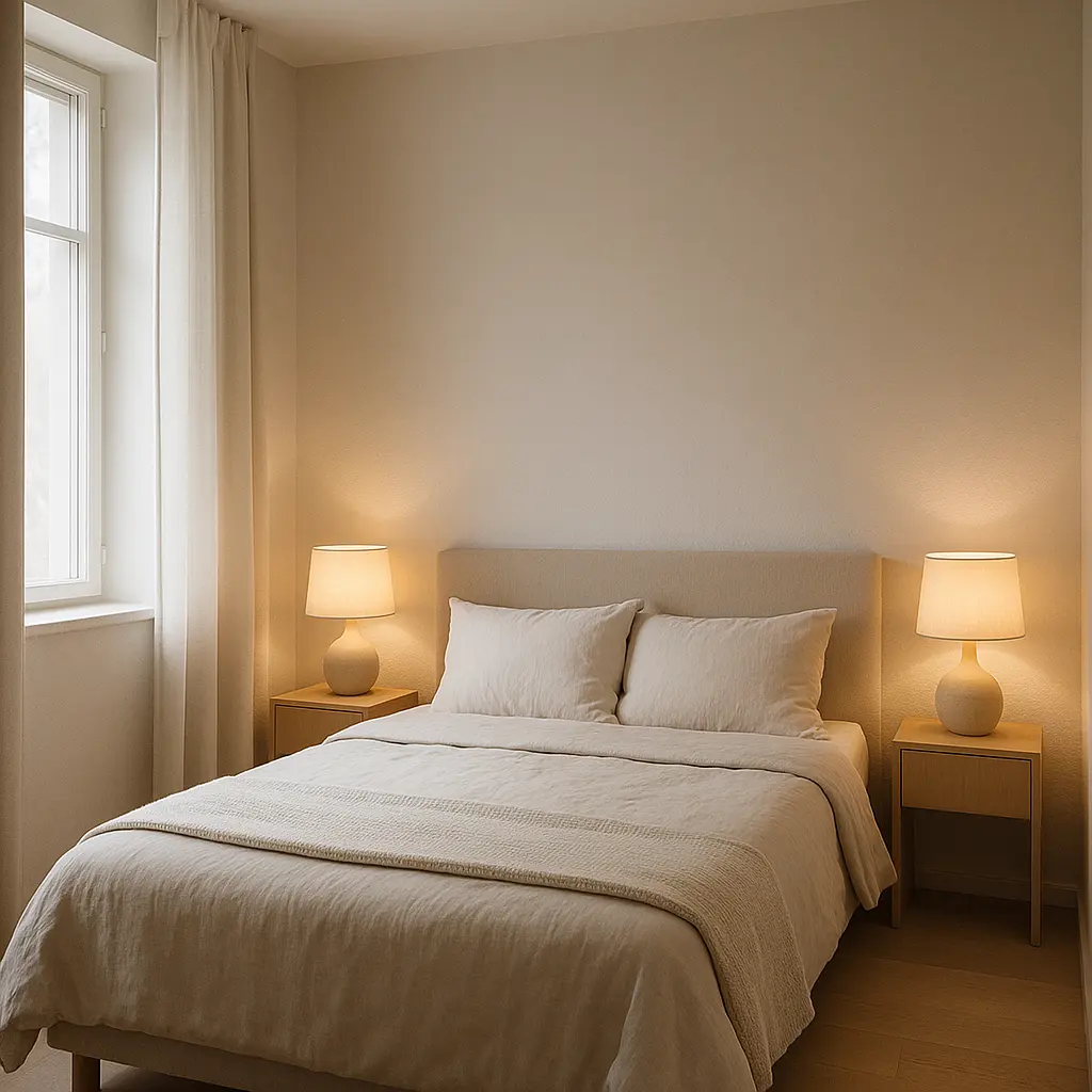 iluminación con lámparas de noche tenues en la habitación