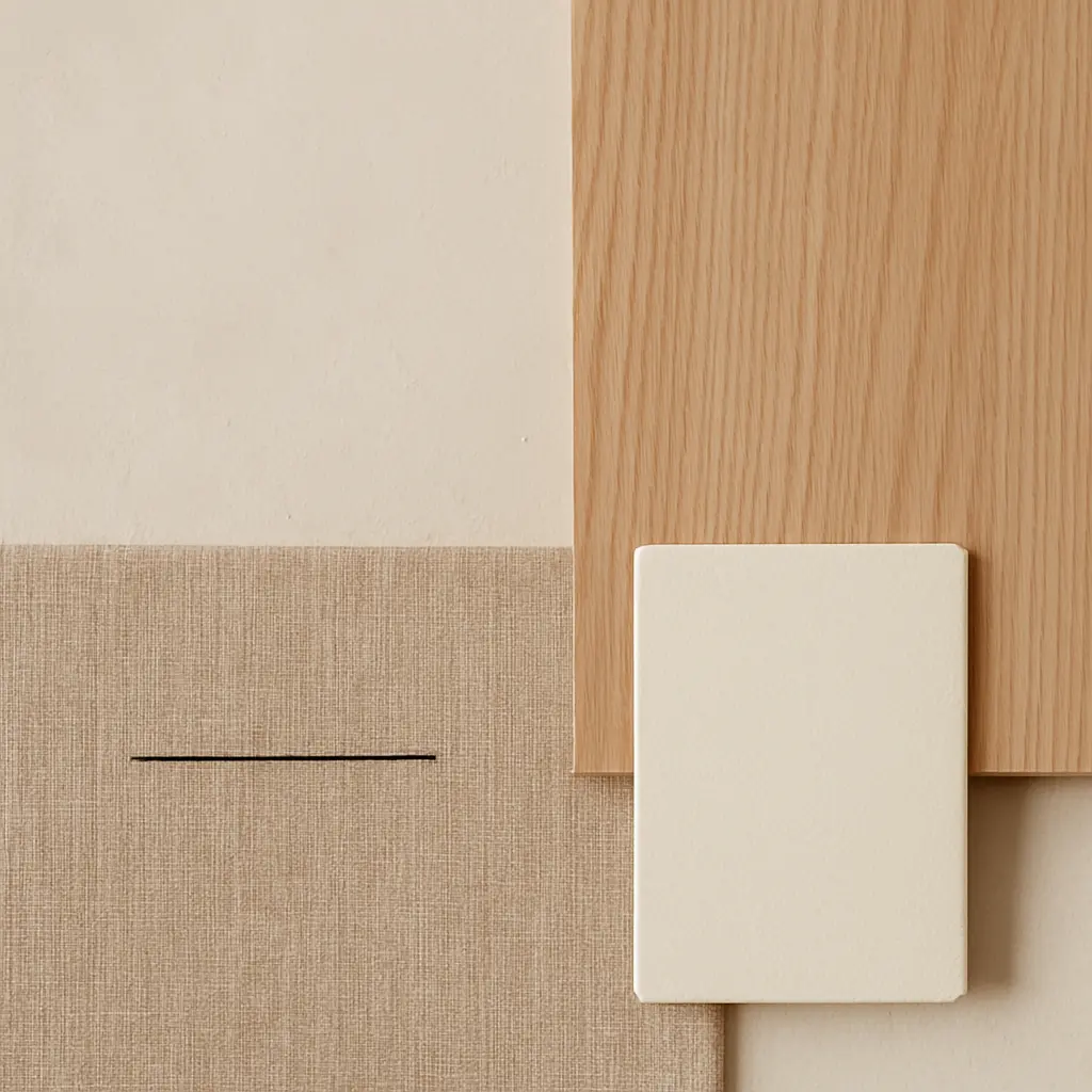 paleta de colores arena cálida con base blanco roto