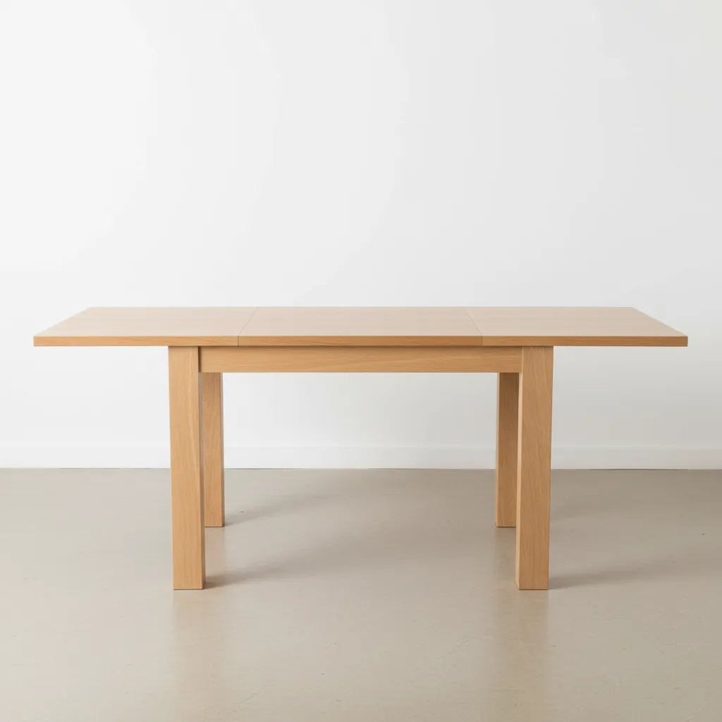 Mesa de comedor cuadrada y minimalista para espacios pequeños. Incluye extensor