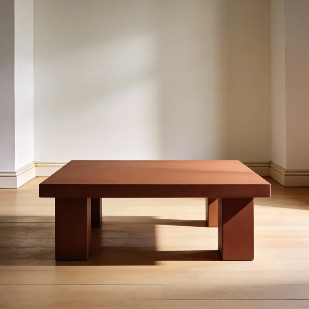 mesa de centro de color oscuro